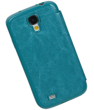 Polar View Map Case Turquoise Samsung Galaxy S4 I9500 TPU Bookcover Hoesje