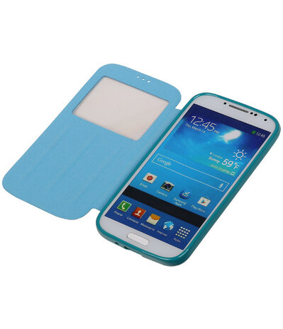 Polar View Map Case Turquoise Samsung Galaxy S4 I9500 TPU Bookcover Hoesje