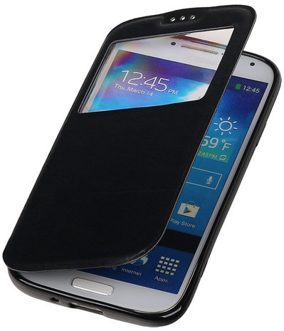 Polar View Map Case Zwart Samsung Galaxy S4 Mini I9190 TPU Bookcover Hoesje