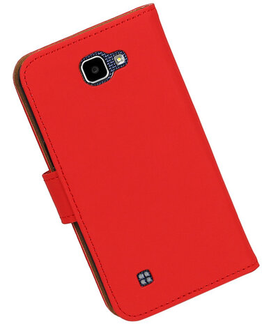 Rood Effen booktype cover hoesje voor LG K4