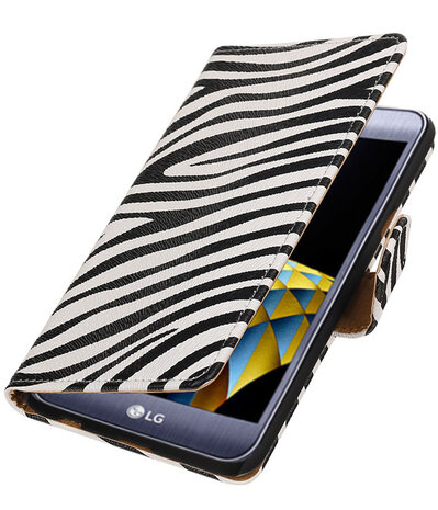 Zebra booktype wallet cover hoesje voor LG X Cam