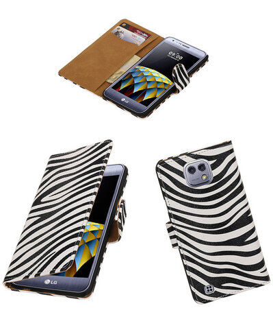 Zebra booktype wallet cover hoesje voor LG X Cam