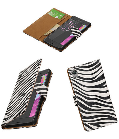 Zebra booktype cover hoesje voor Sony Xperia X Performance