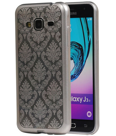 Zilver Brocant TPU back case cover hoesje voor Samsung Galaxy J3