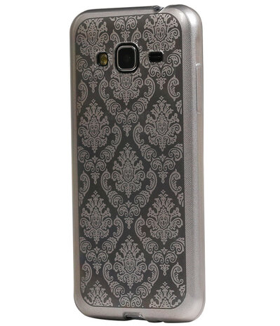 Zilver Brocant TPU back case cover hoesje voor Samsung Galaxy J3