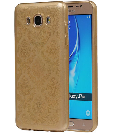 Goud Brocant TPU back case cover hoesje voor Samsung Galaxy J7 2016