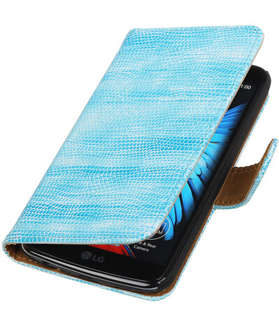 Turquoise Mini Slang booktype wallet cover hoesje voor LG K10