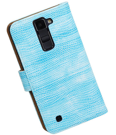 Turquoise Mini Slang booktype wallet cover hoesje voor LG K10