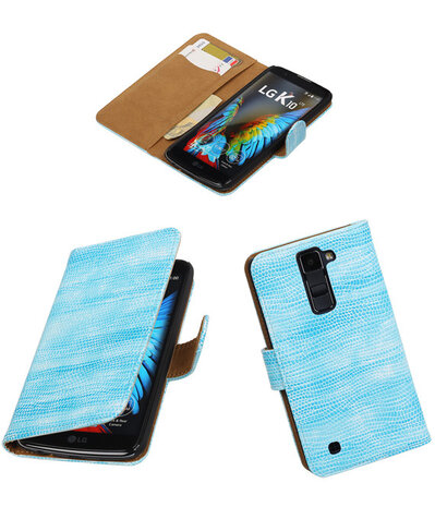 Turquoise Mini Slang booktype wallet cover hoesje voor LG K10