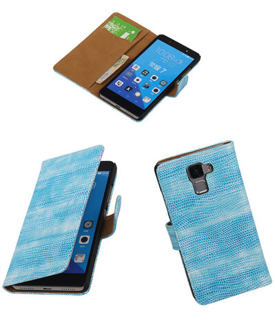 Huawei Honor 7 Booktype Wallet Hoesje Mini Slang Blauw