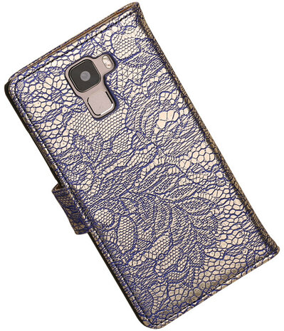 Huawei Honor 7 Lace Kant Bookstyle Wallet Hoesje Blauw