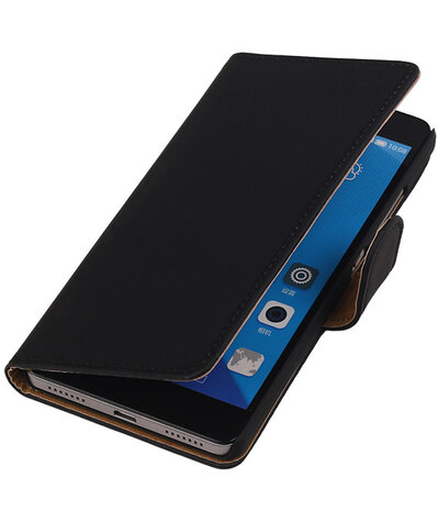 Huawei Honor 7 Effen Bookstyle Wallet Hoesje Zwart
