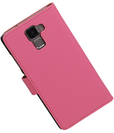 Huawei Honor 7 Effen Bookstyle Wallet Hoesje Roze