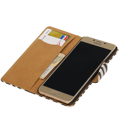 Zebra booktype wallet cover hoesje voor Samsung Galaxy C5