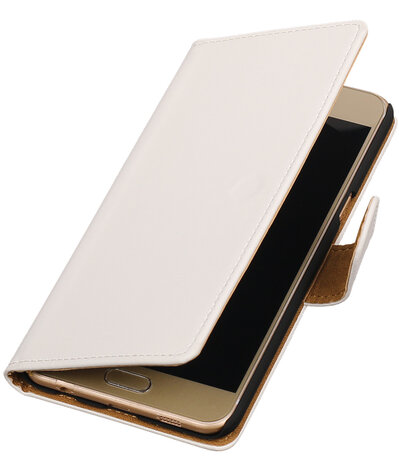 Wit Effen booktype wallet cover hoesje voor Samsung Galaxy C5