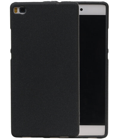 Zwart Zand TPU back case cover hoesje voor Huawei P8