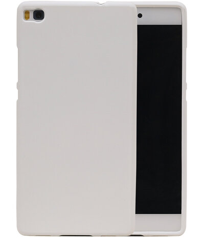 Wit Zand TPU back case cover hoesje voor Huawei P8