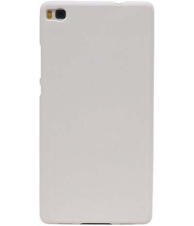 Wit Zand TPU back case cover hoesje voor Huawei P8