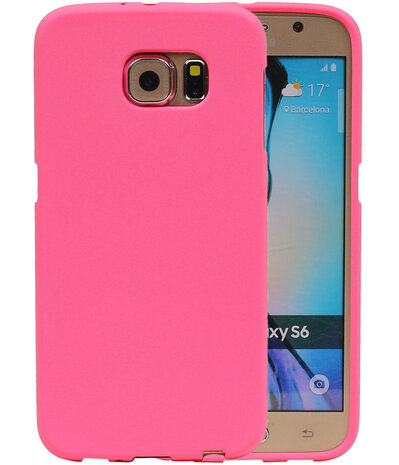 Roze Zand TPU back case cover hoesje voor Samsung Galaxy S6