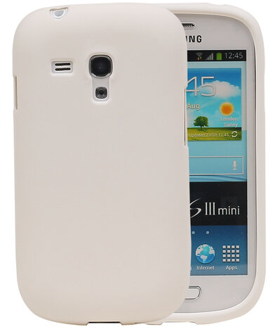 Wit Zand TPU back case cover hoesje voor Samsung Galaxy S3 mini I8190