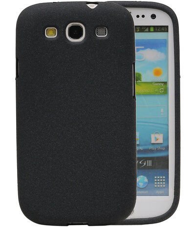 Zwart Zand TPU back case cover hoesje voor Samsung Galaxy S3 I9300