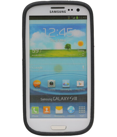 Zwart Zand TPU back case cover hoesje voor Samsung Galaxy S3 I9300