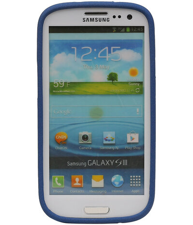 Blauw Zand TPU back case cover hoesje voor Samsung Galaxy S3 I9300