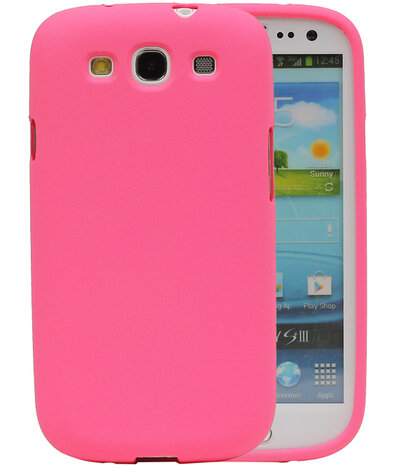 Roze Zand TPU back case cover hoesje voor Samsung Galaxy S3 I9300