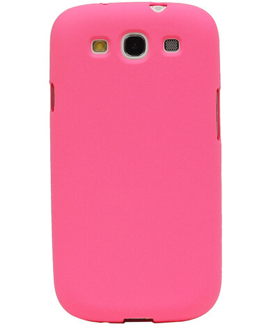 Roze Zand TPU back case cover hoesje voor Samsung Galaxy S3 I9300