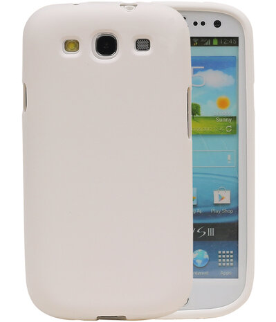 Wit Zand TPU back case cover hoesje voor Samsung Galaxy S3 I9300