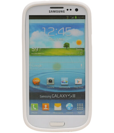 Wit Zand TPU back case cover hoesje voor Samsung Galaxy S3 I9300