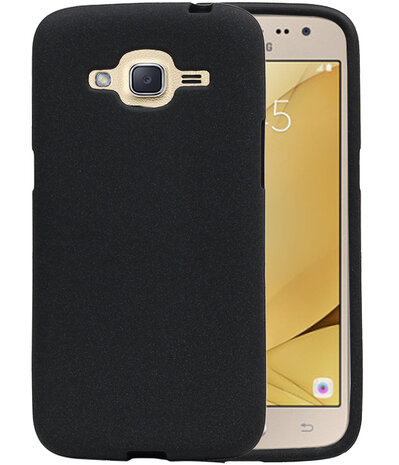 Zwart Zand TPU back case cover hoesje voor Samsung Galaxy J2 2016