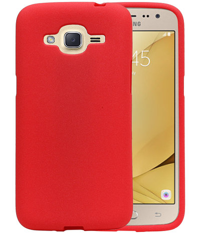 Rood Zand TPU back case cover hoesje voor Samsung Galaxy J2 2016