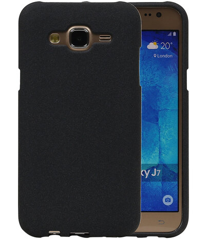 Zwart Zand TPU back case cover hoesje voor Samsung Galaxy J7