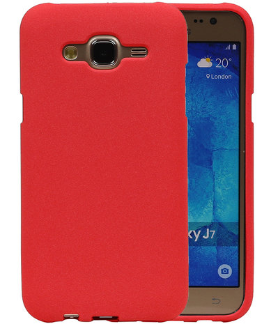 Rood Zand TPU back case cover hoesje voor Samsung Galaxy J7