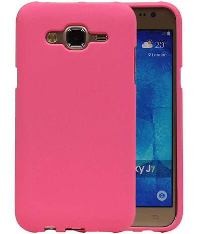 Roze Zand TPU back case cover hoesje voor Samsung Galaxy J7