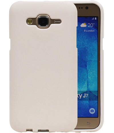 Wit Zand TPU back case cover hoesje voor Samsung Galaxy J7