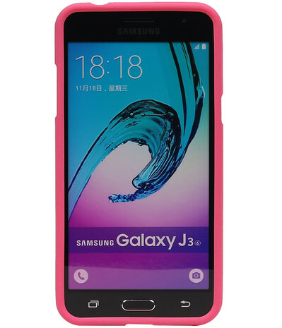 Roze Zand TPU back case cover hoesje voor Samsung Galaxy J3