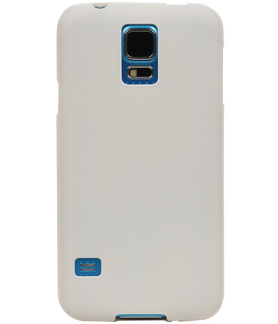 Wit Zand TPU back case cover hoesje voor Samsung Galaxy S5