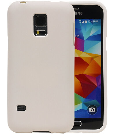 Wit Zand TPU back case cover hoesje voor Samsung Galaxy S5 Mini