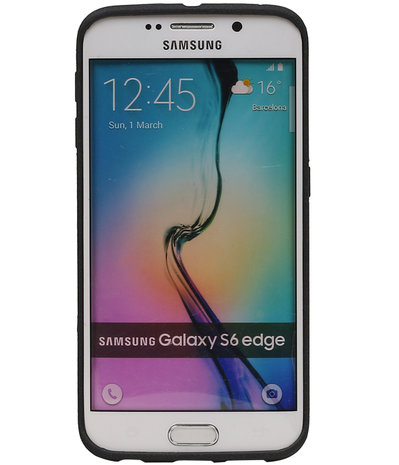 Zwart Zand TPU back case cover hoesje voor Samsung Galaxy S6 Edge