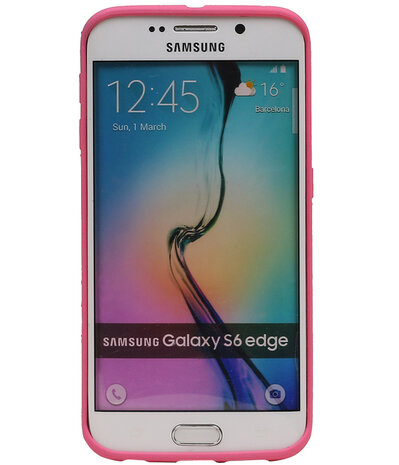 Roze Zand TPU back case cover hoesje voor Samsung Galaxy S6 Edge