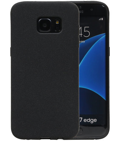 Zwart Zand TPU back case cover hoesje voor Samsung Galaxy S7 Edge