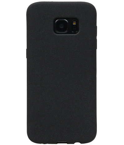 Zwart Zand TPU back case cover hoesje voor Samsung Galaxy S7 Edge