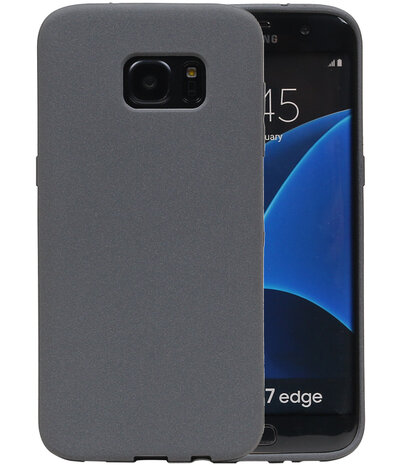 Grijs Zand TPU back case cover hoesje voor Samsung Galaxy S7 Edge