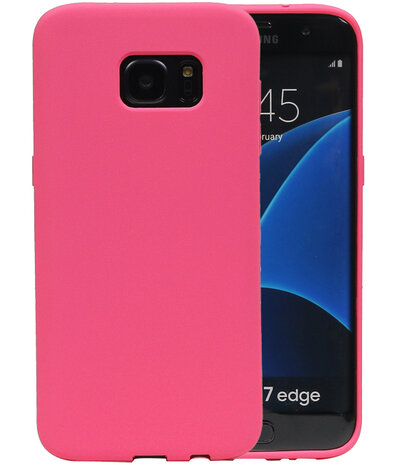 Roze Zand TPU back case cover hoesje voor Samsung Galaxy S7 Edge