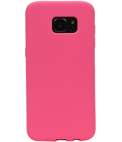 Roze Zand TPU back case cover hoesje voor Samsung Galaxy S7 Edge