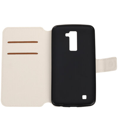 Wit LG K10 TPU wallet case booktype hoesje HM Book