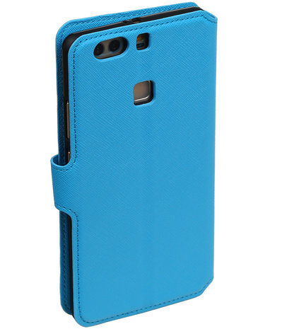 Blauw Huawei P9 TPU wallet case booktype hoesje HM Book