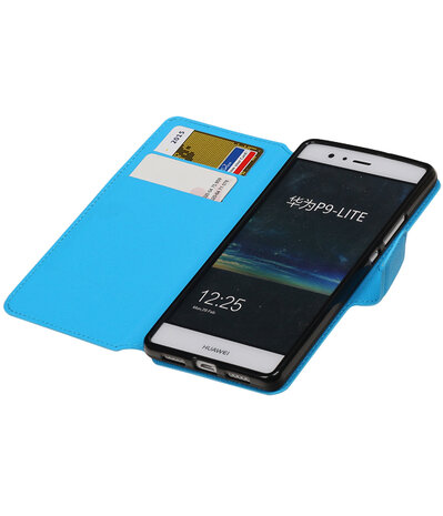 Blauw Huawei P9 Lite TPU wallet case booktype hoesje HM Book